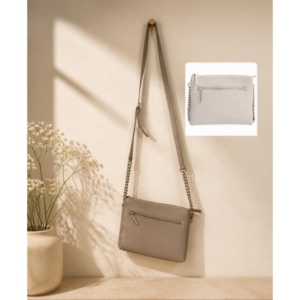 Halogen Crossbody Bag Taupe‎ 6x6